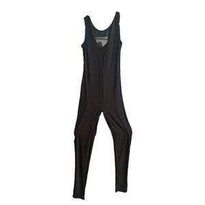 SALE! Eien Sleeveless Black Stretch Jumpsuit Net Bodice S